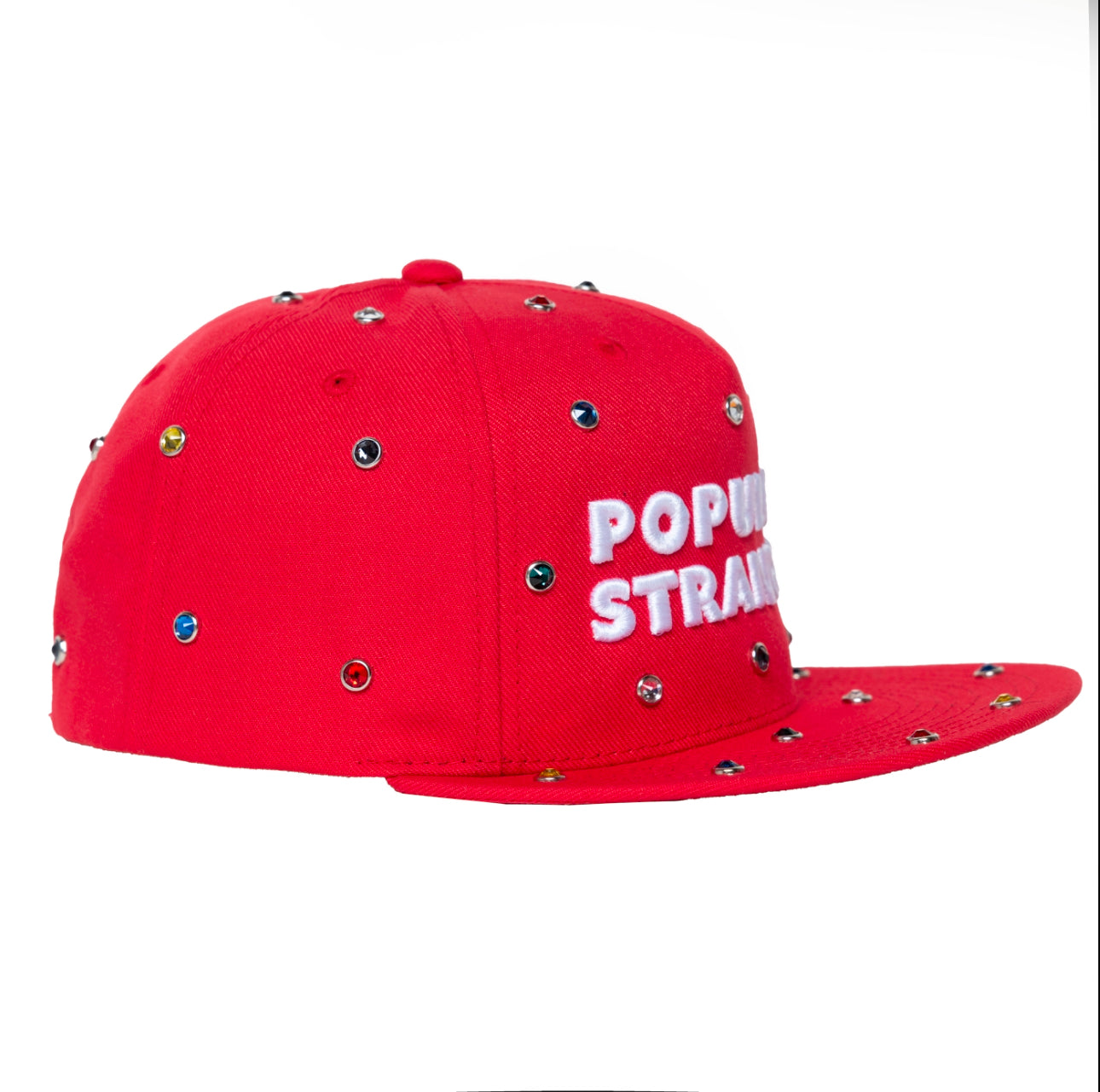 Popular Stranger Bejeweled Hat (Red)